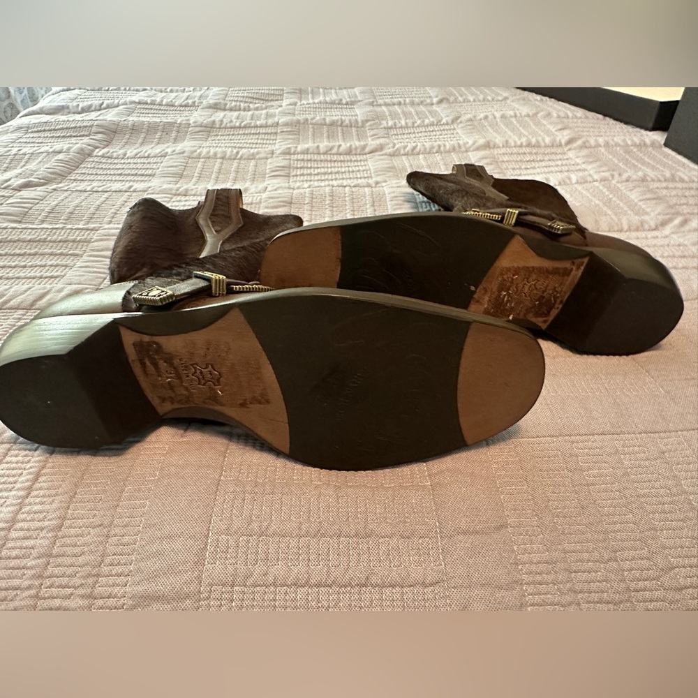 Taryn Rose Brown Leather Ankle Boots - Picture 3 of 7